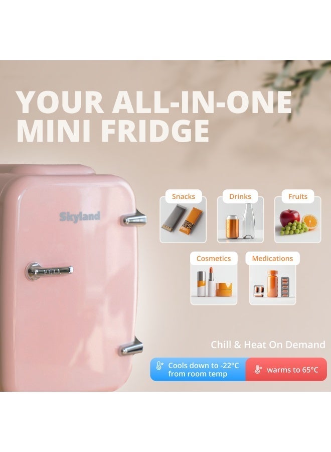 Sky Land Skyland Mini Fridge 4L / 6 Can – Portable Cooler & Warmer for Skincare, Cosmetics, Food & Drinks – Quiet, Energy Efficient Personal Beauty Fridge for Home, Office, Car & Travel (Pink) - Image 4